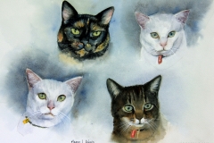 Gurujivan's Cats - 27cm x 37cm, Watercolour - Commission