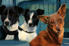 Working Trio - 26cm x 51cm, Pastel - Commission